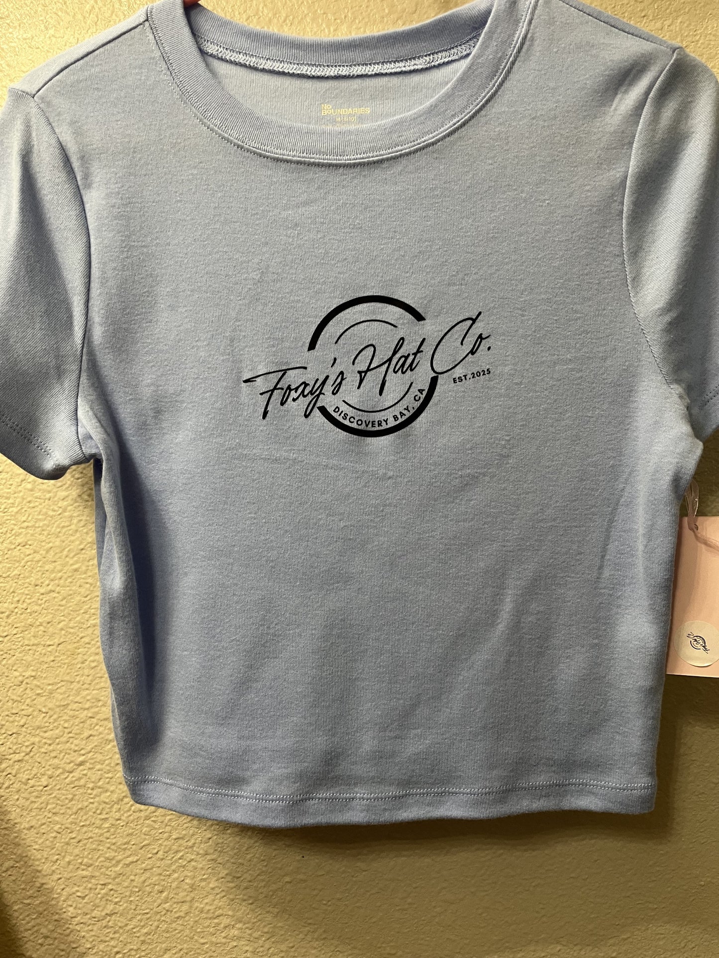 Women's Baby Blue Logo Crop Top