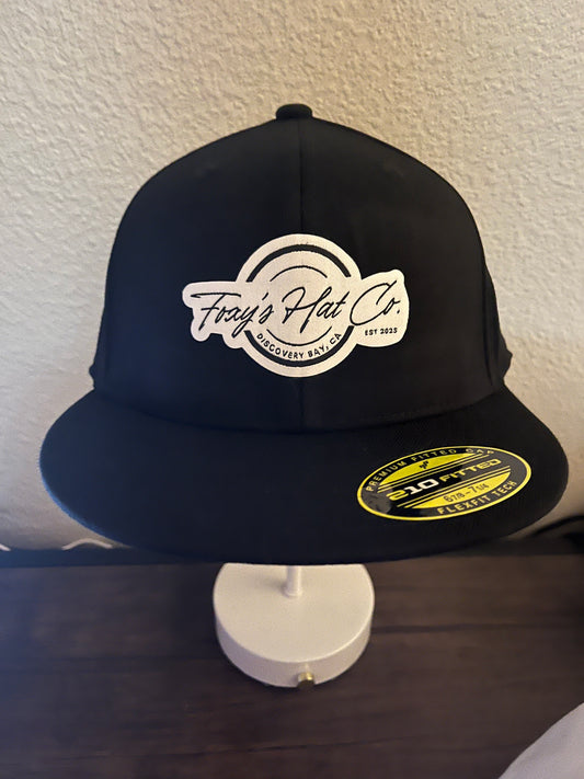 Black Snap Back Flat Bill Patch Logo Hat