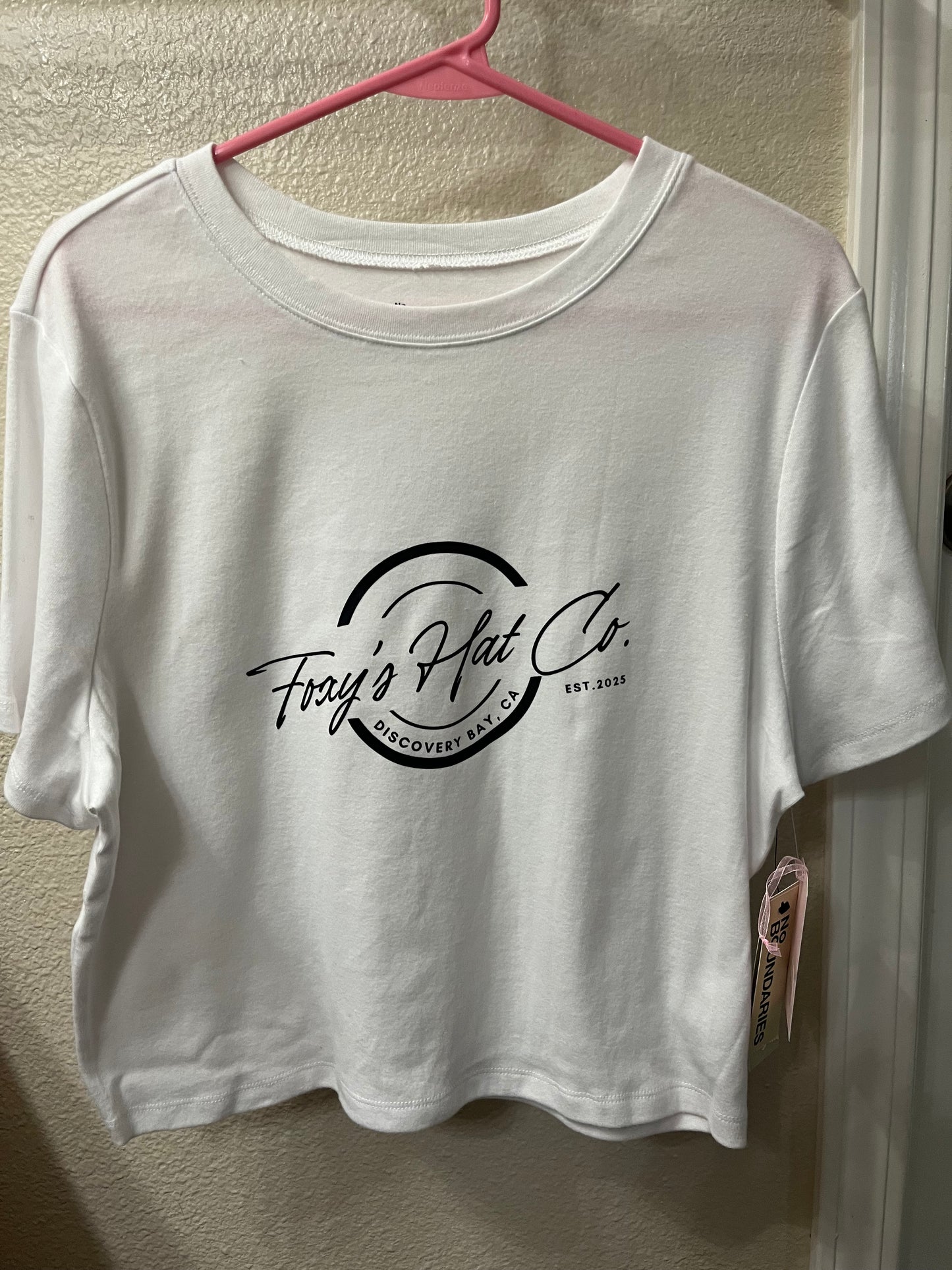White Logo Crop Top