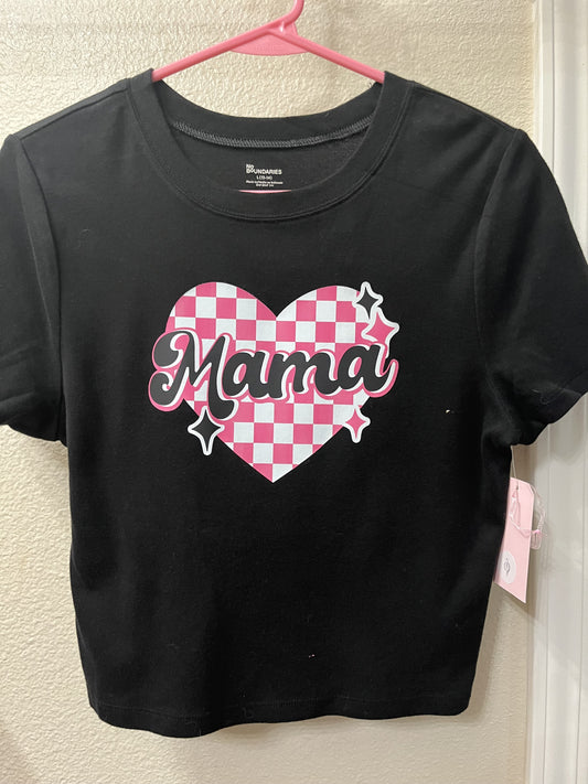 Women's Black Mama Crop Top