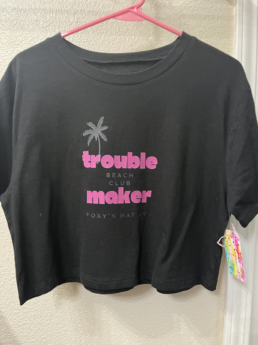 Women's Black Trouble Maker Crop Top