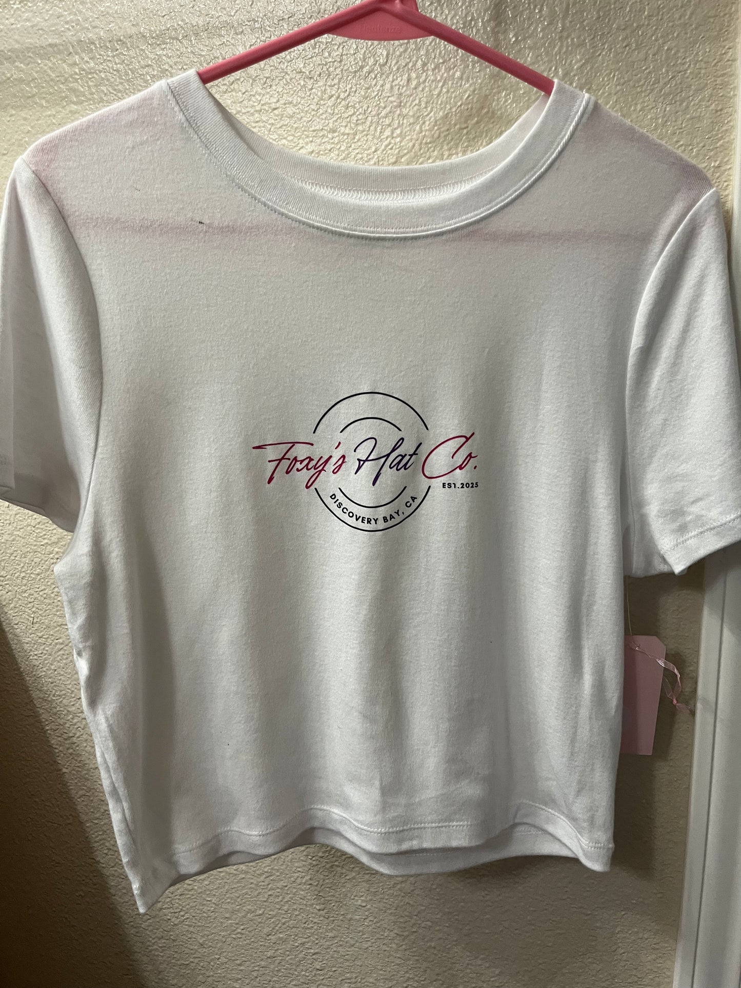 White Logo Crop Top