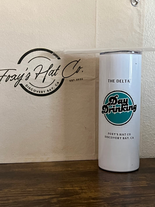 Day Drinking Skinny Tumbler 20oz with Straw