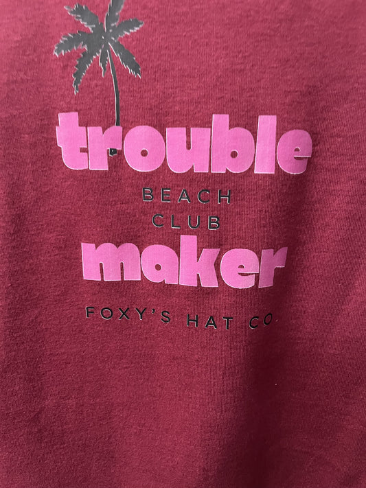 Burgundy Trouble Maker Women's Crop Top