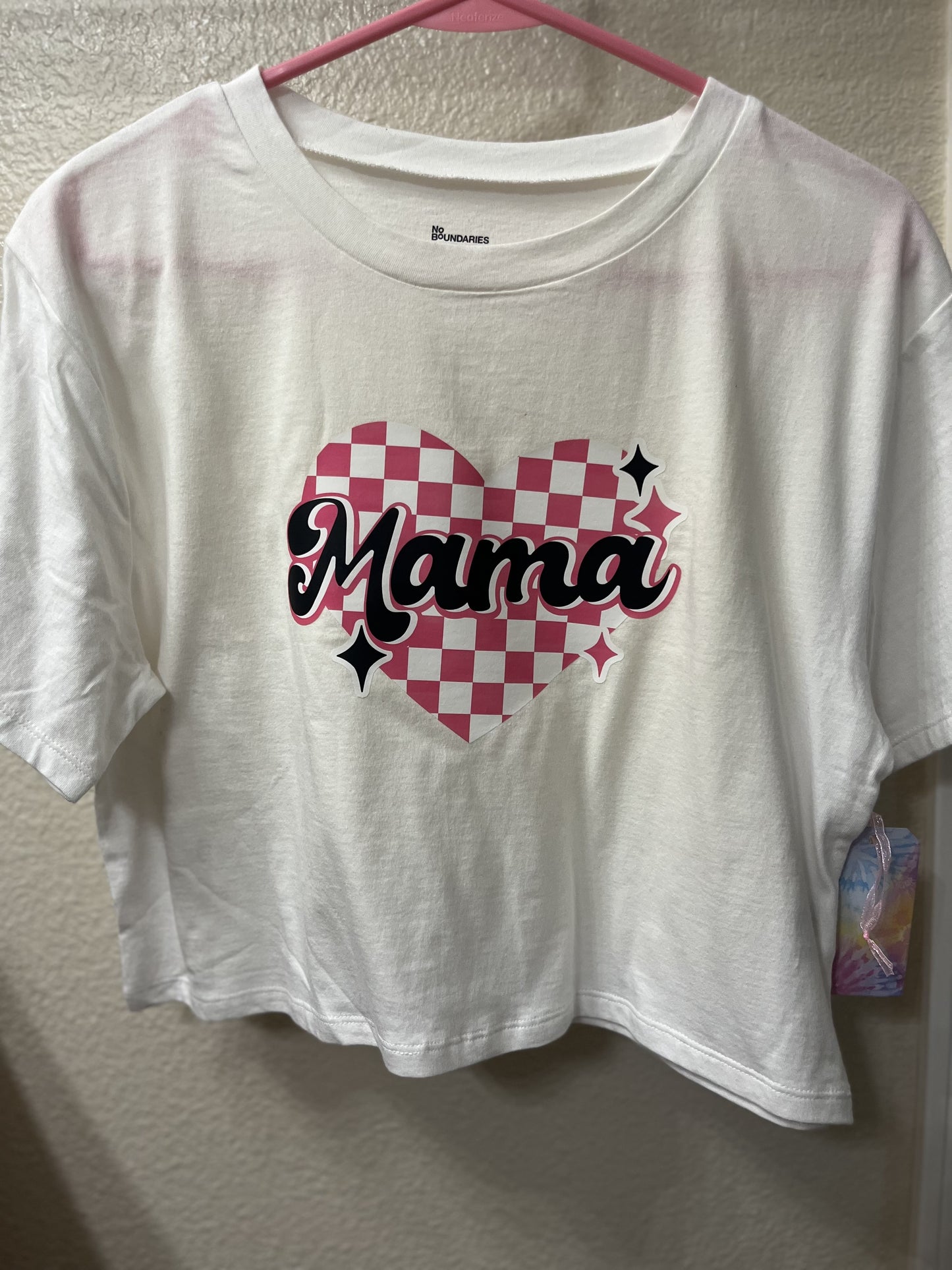 Women's White Mama Crop Top